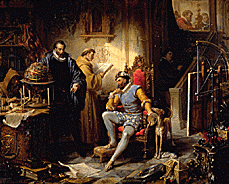 Eduard Enders mlning frn 1855 av Tycho Brahe och kejaren Rudolf II